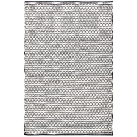 Flowers First 5 x 8 ft. Kilim Contemporary Rectangle Flat Weave Rug Black & Ivory FL1857987